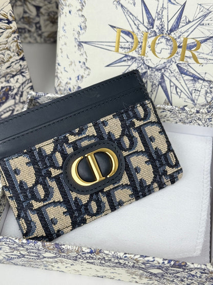 CD 30 Montaigne Freesia Card Holder 10cm Blue Jacquard