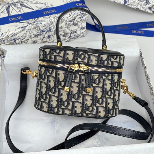 CD  Signature Vanity Case 16cm Blue Jacquard