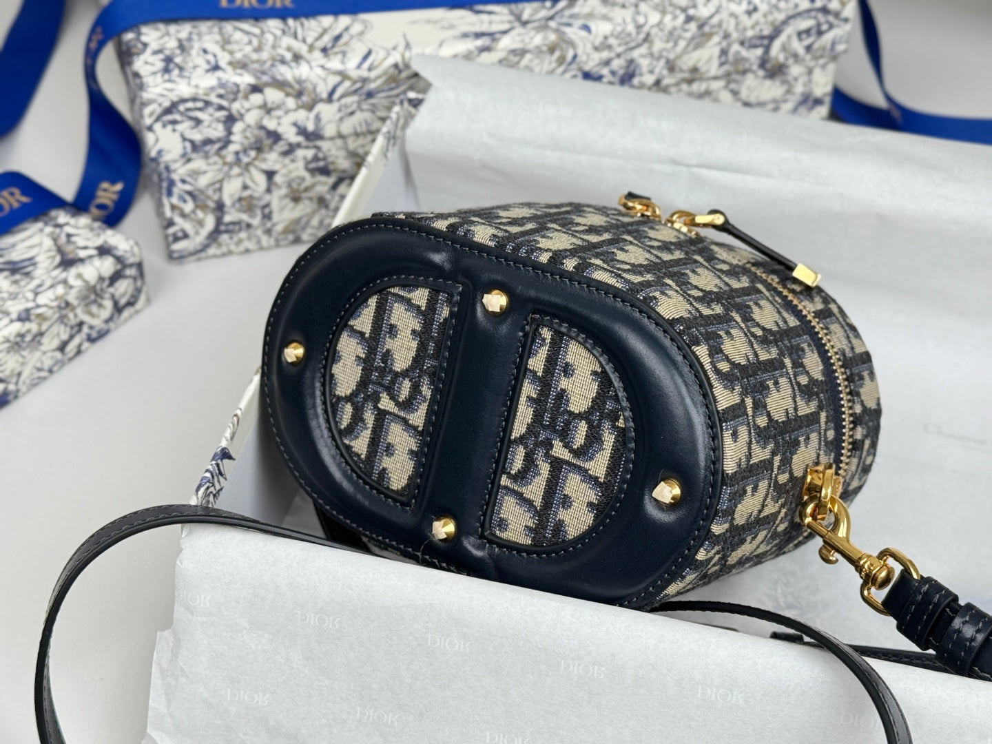 CD  Signature Vanity Case 16cm Blue Jacquard