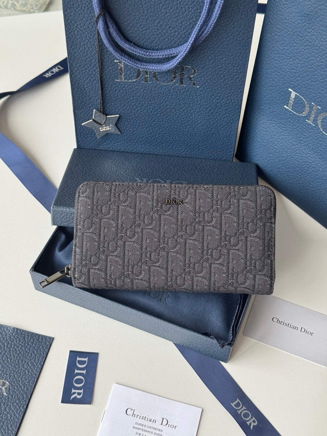 CD Long Zipped Wallet 19.8cm Black Jacquard