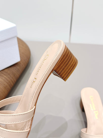 CD 26s 30M Sandal 4.5cm Beige Calfskin 738220