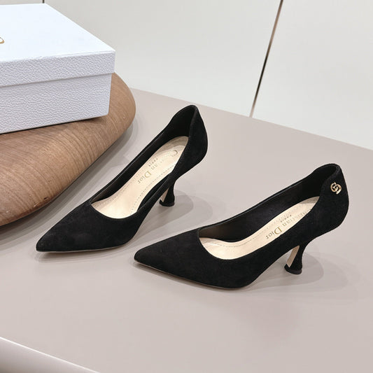 CD 26A Pump 95 Black Suede Sheepskin 738294