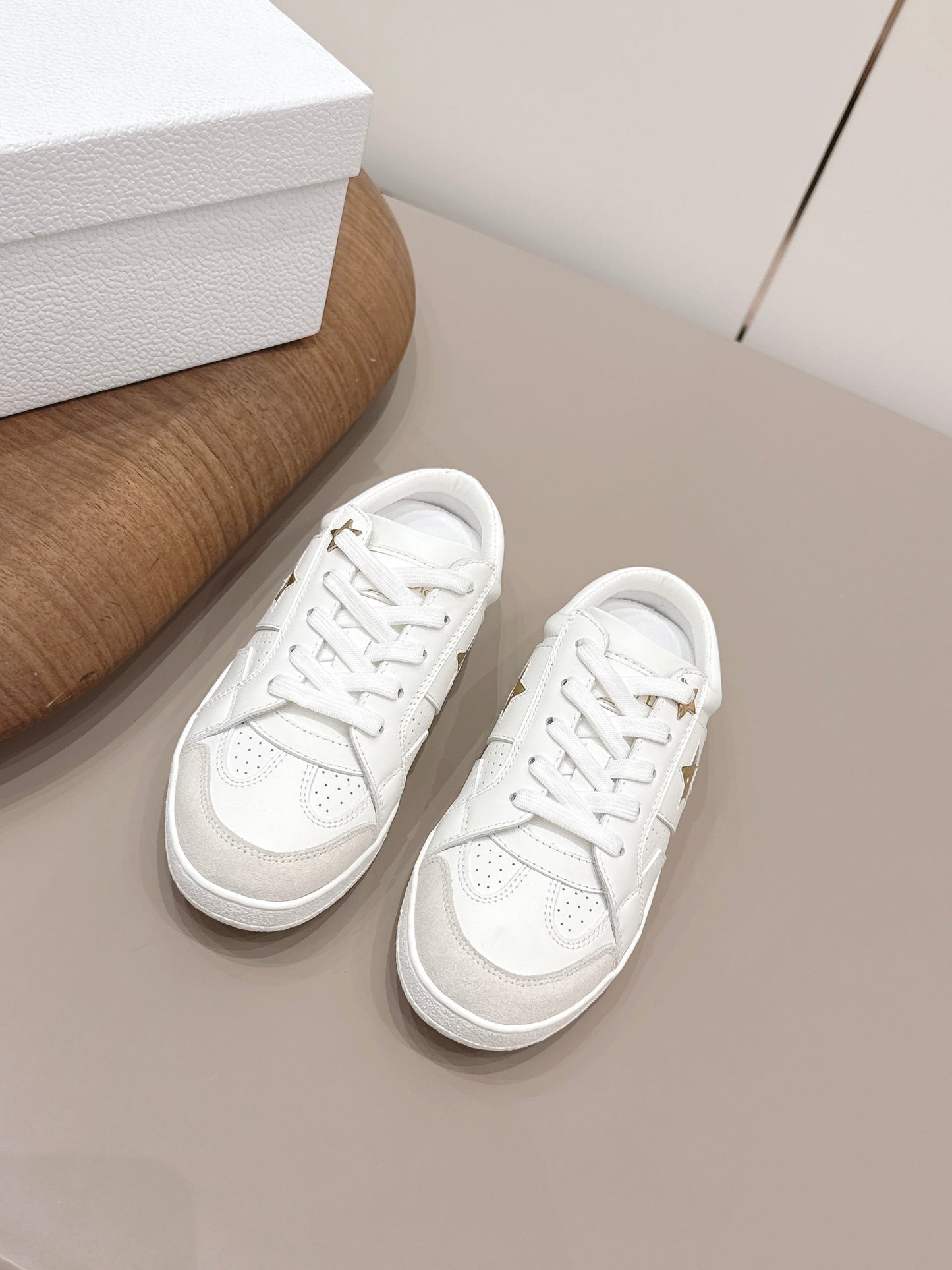 CD Dior Gold Star Mule White Suede Leather 739313