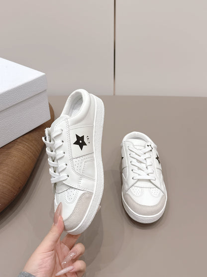 CD Dior Black Star Mule White Suede Leather 739311
