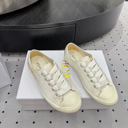 Dior Lucky Sneaker Ivory Satin 618069