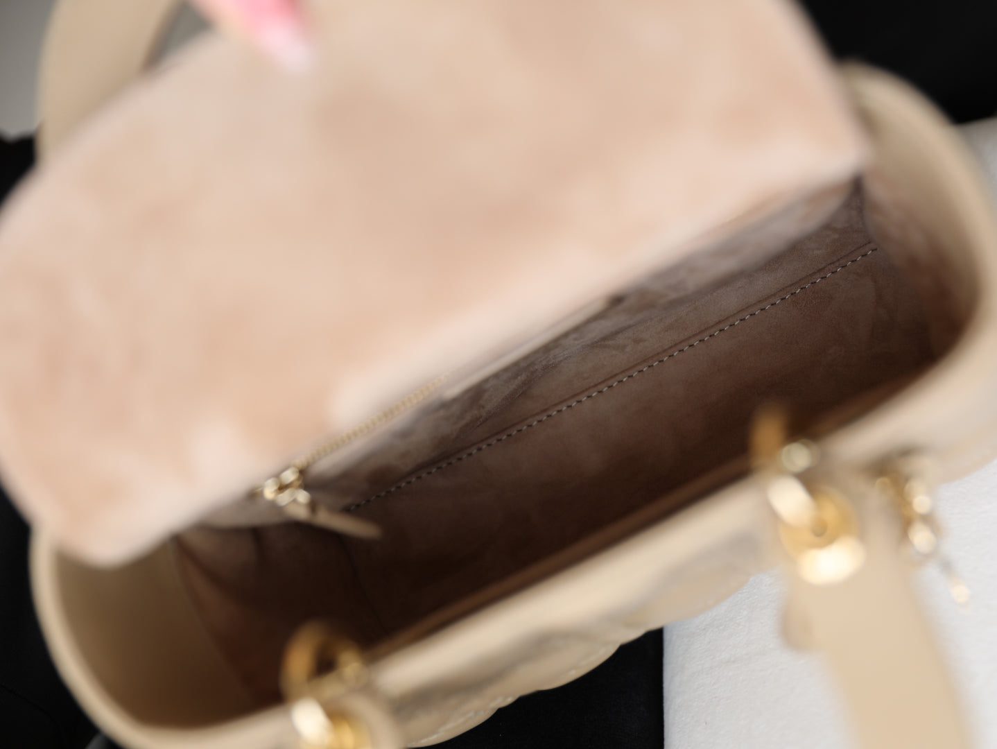 CD Lady Dior 20 Bag Khaki Lambskin