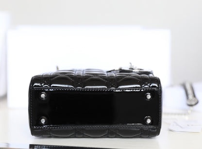 CD Lady Dior Mini Bag With Silver Hardware Calfskin