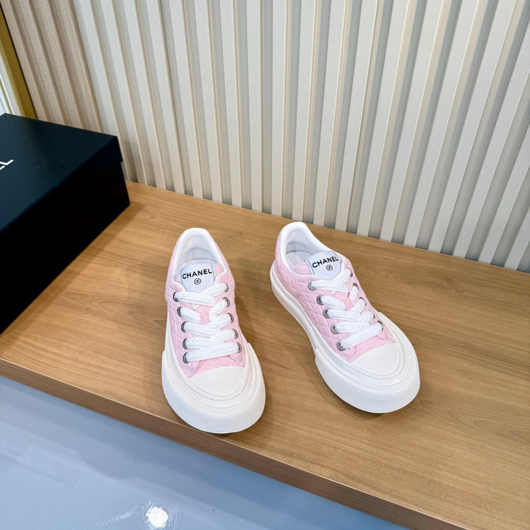 CC 26S Quilted Sneakers 3cm Pink Fabric 106064
