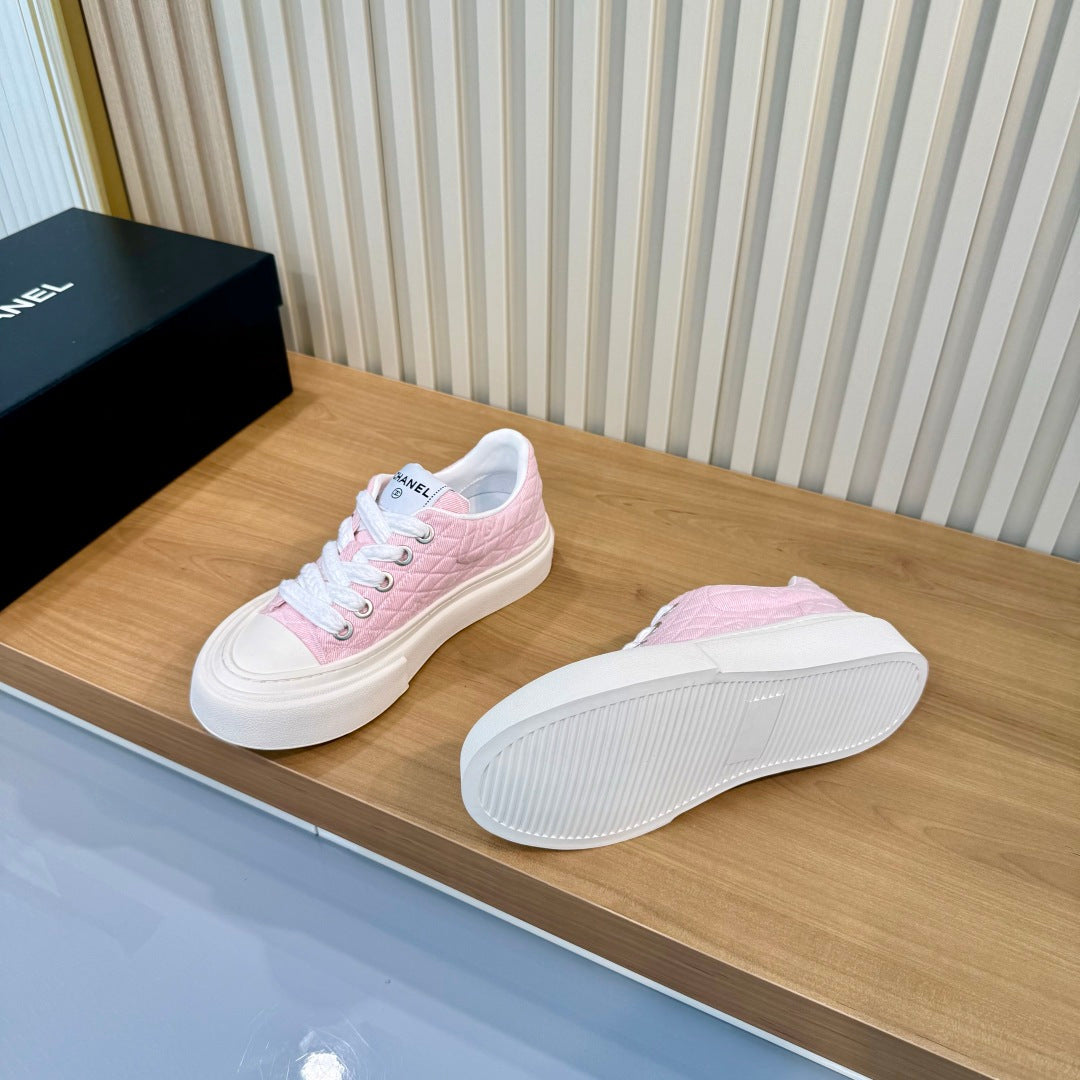CC 26S Quilted Sneakers 3cm Pink Fabric 106064