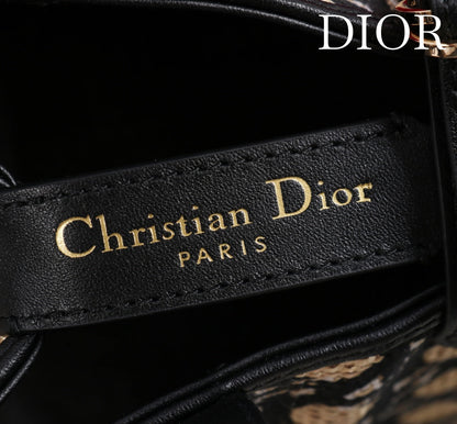 CD Toujours Vertical Small Bag 19Diamond Black Beige Leather