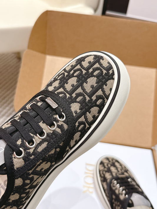 CD 26 Platform Sneaker Monogram Black Beige Canvas 632436