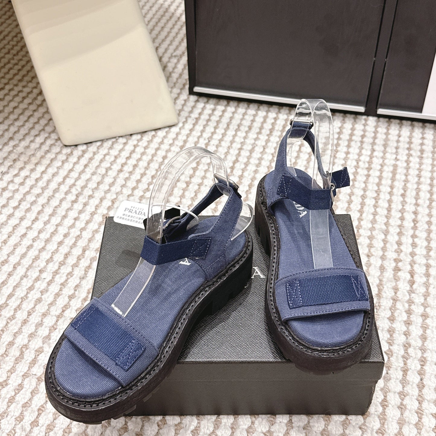 PRA 2026S Roman Sandals Dark Blue Canvas 657519