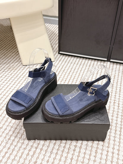PRA 2026S Roman Sandals Dark Blue Canvas 657519