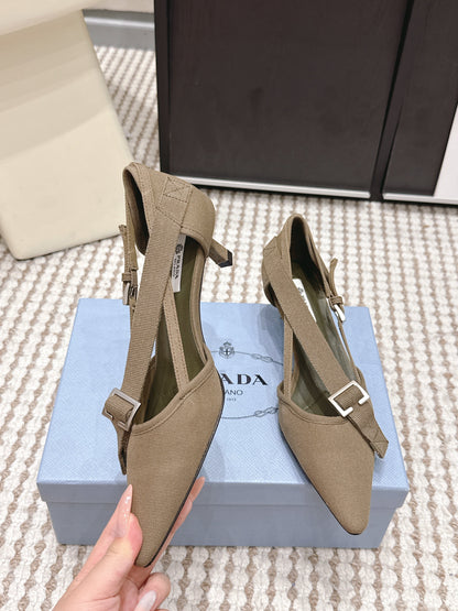 PRA 2026S High Heel Pump 45 Taupe Canvas 658333