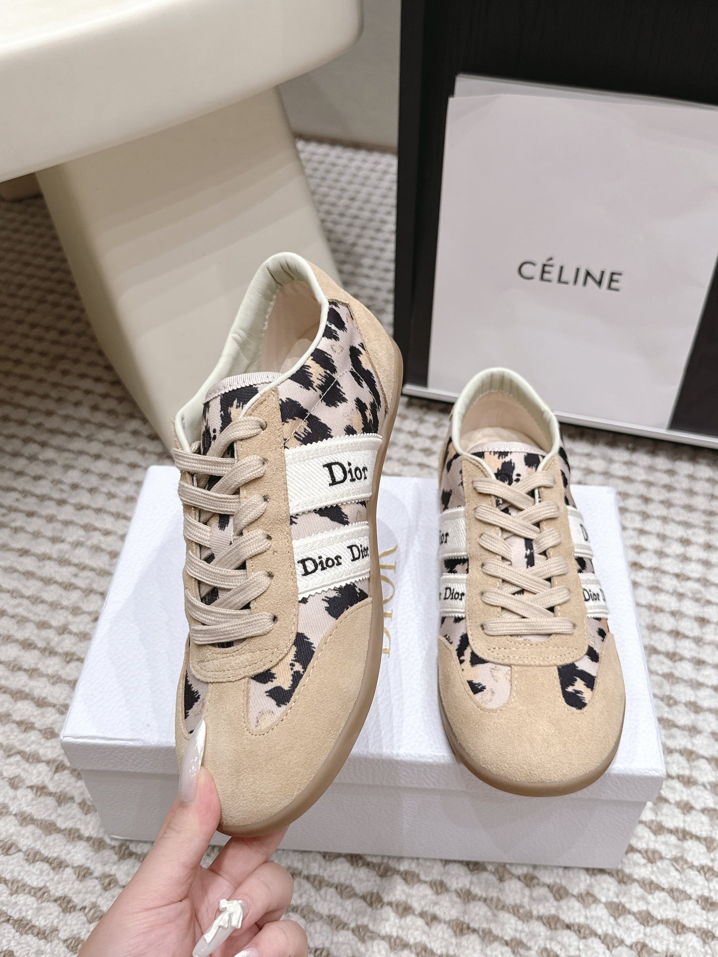 CD Ribbon Sneaker Khaki Canvas Suede 930296