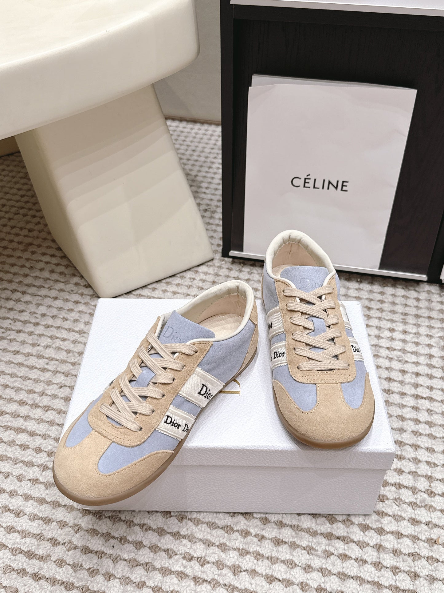 CD Ribbon Sneaker Blue Khaki Suede 930300