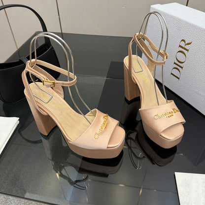 CD 26s High Heel Sandals 120mm Beige Satin