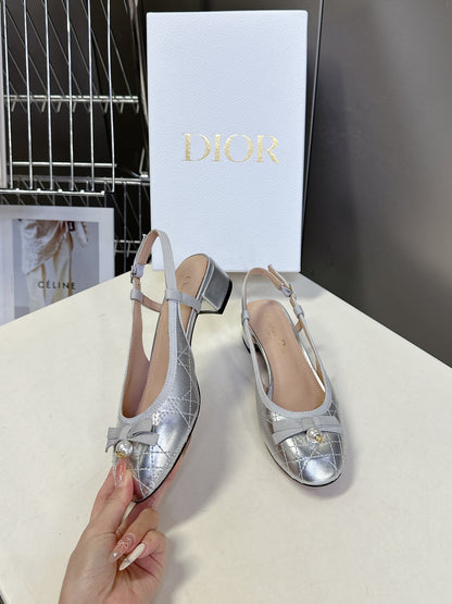 CD 25 Slingback Heel Silver 307174