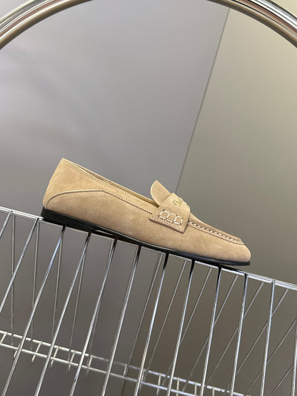 CD  Boy Loafer Rope 5mm  Beige Suede Calfskin  492542