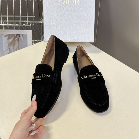 CD  Boy Loafer Rope 5m Black Suede Calfskin  492541