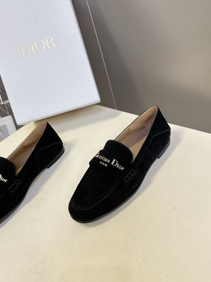CD  Boy Loafer Rope 5m Black Suede Calfskin  492541