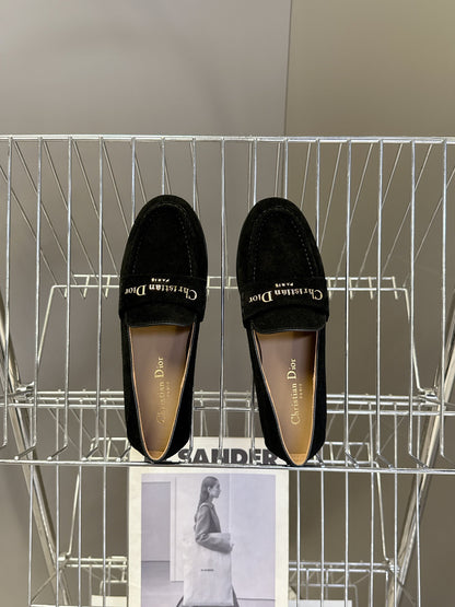 CD  Boy Loafer Rope 5m Black Suede Calfskin  492541