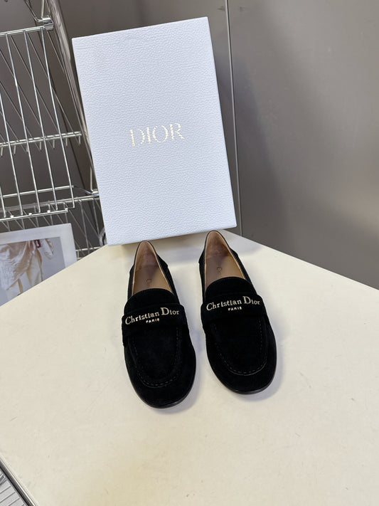 CD  Boy Loafer Rope 5m Black Suede Calfskin  492541