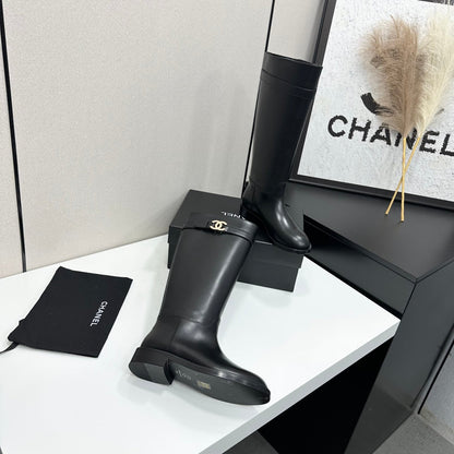 CC FW 2026 Long Flat Boot Black Cowhide 925678