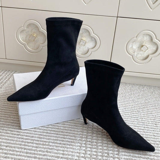 Dior 2025 Tribales Heeled Ankle Boot 50mm Black mix White Suede 501189