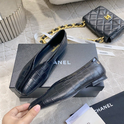 CC 26s Ballet Flat Matthieu Blazy Black Embossed Sheepskin 808124