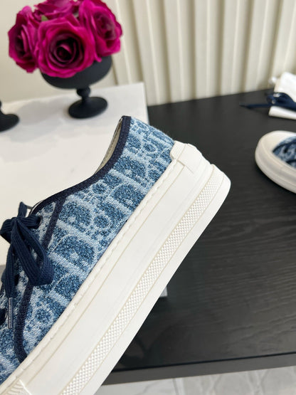 CD Dioriviera Walk'n'Dior Sneaker White Blue Cotton 851242