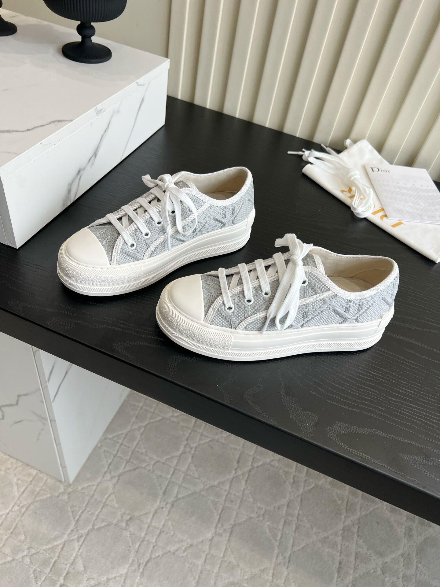 CD Dioriviera Walk'n'Dior Sneaker Grey Cotton 851245