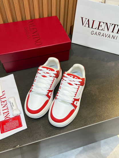 VT 25S Couple Sneakers White Red Calfskin 563110