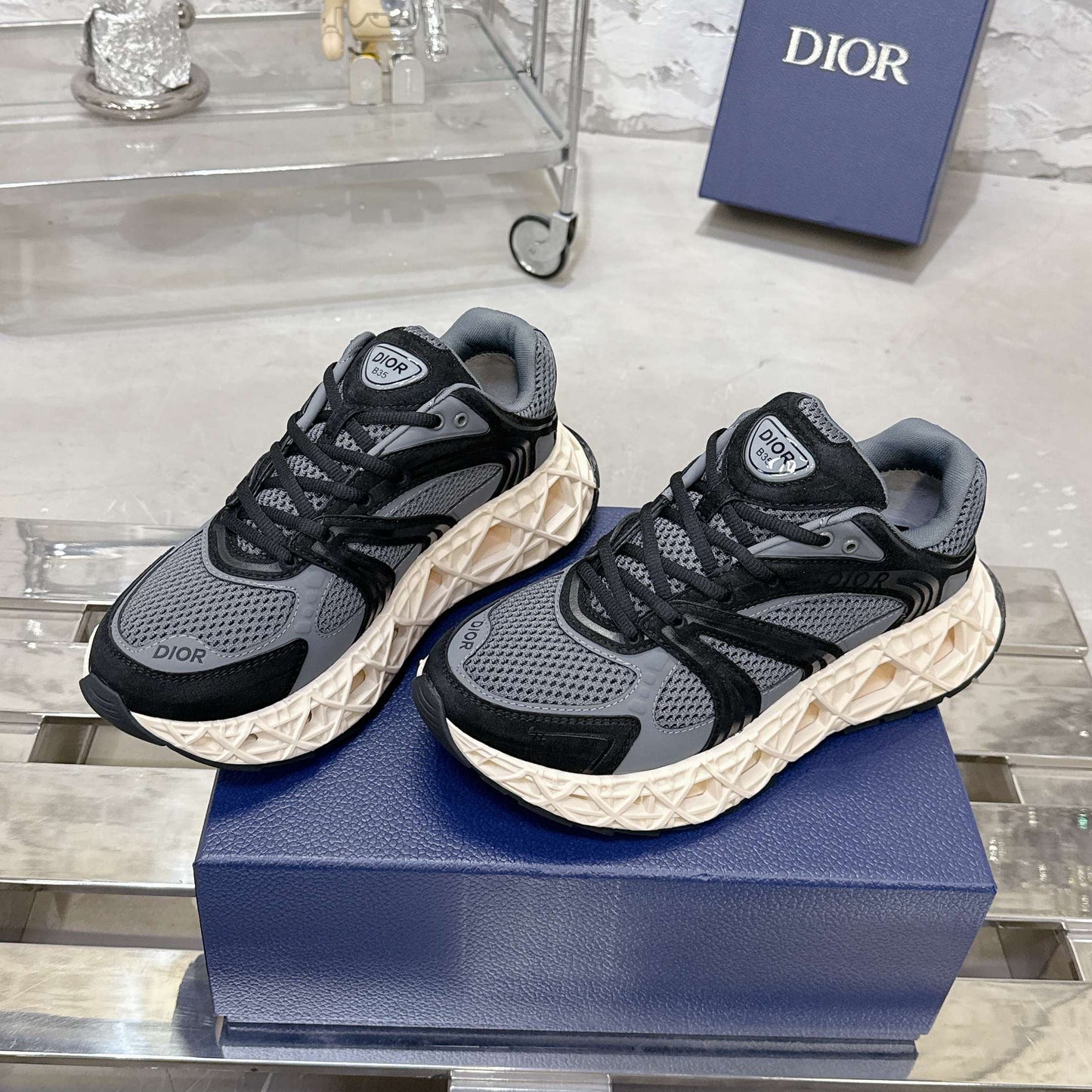 CD 26s Sneaker Grey Black Mesh Suede 905050