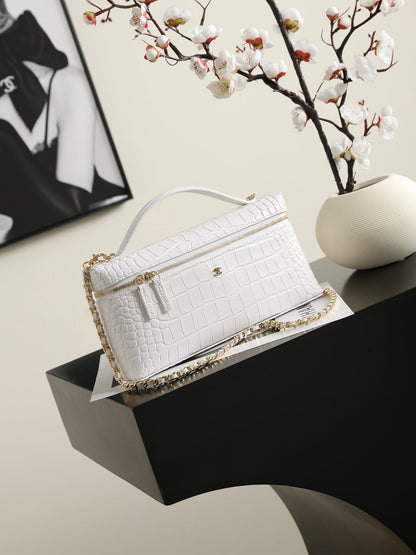 Chanel 2026 Crocodile Embossed Vanity Bag 25cm Leather