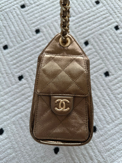 Chanel 25 Hobo Bag 22cm Bronze Calfskin 286184