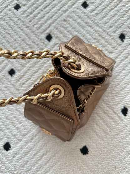 Chanel 25 Hobo Bag 22cm Bronze Calfskin 286184