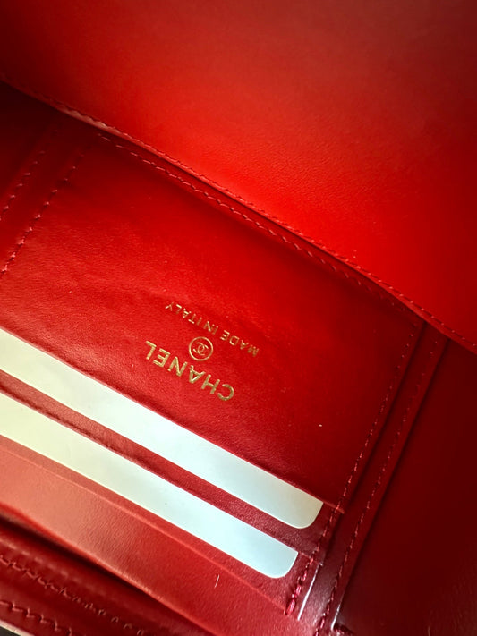 Chanel 2025 Vanity 17cm Bag Red Caviar Leather 320300