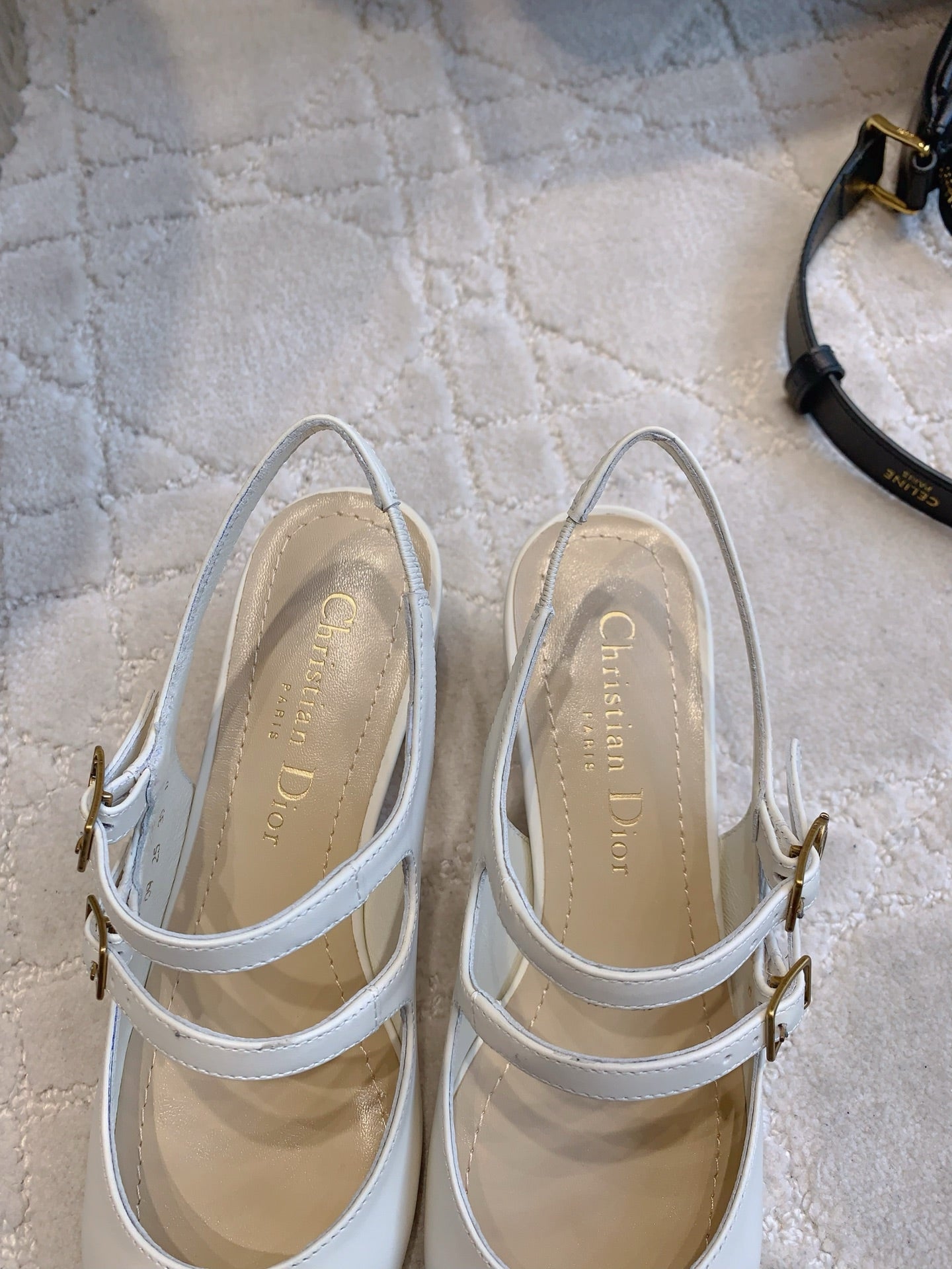 CD Chérie Slingback Pump 5cm White Leather 615468