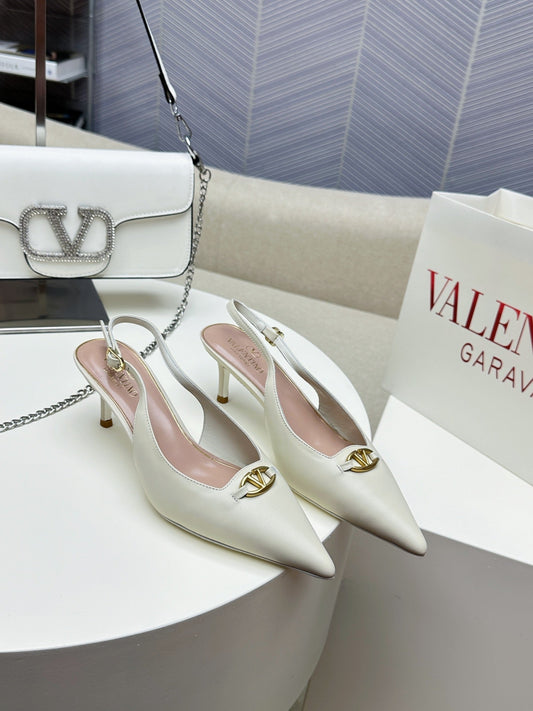 HIGH SLINGBACK 60MM IN WHITE CALFSKIN