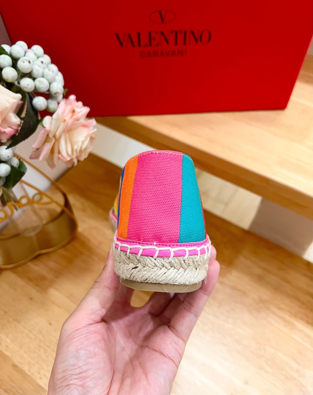 GARAVANI PRINTED COLORFUL CANVAS LOAFER WITH EMBROIDERED LOGO