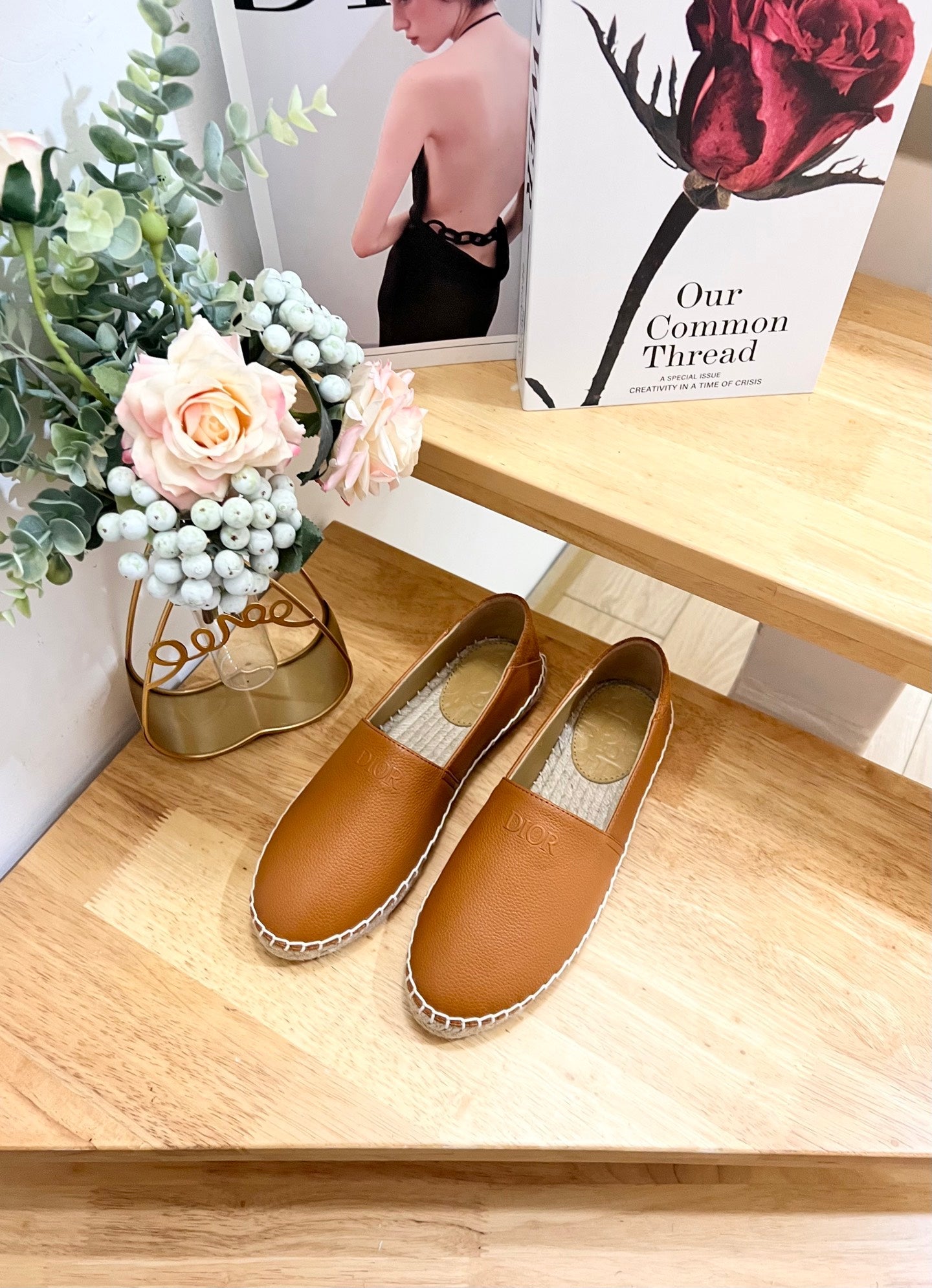 CD Paradise Espadrilles Tan Brown Grain Cowhide 692264