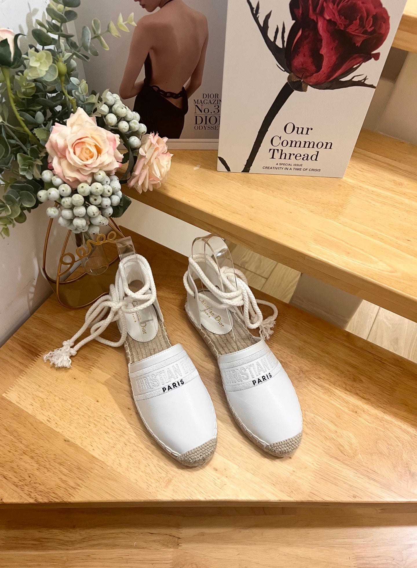 CD FW26 Sandals White Sheepskin 692255