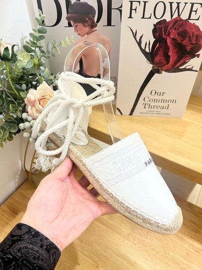 CD FW26 Sandals White Sheepskin 692255
