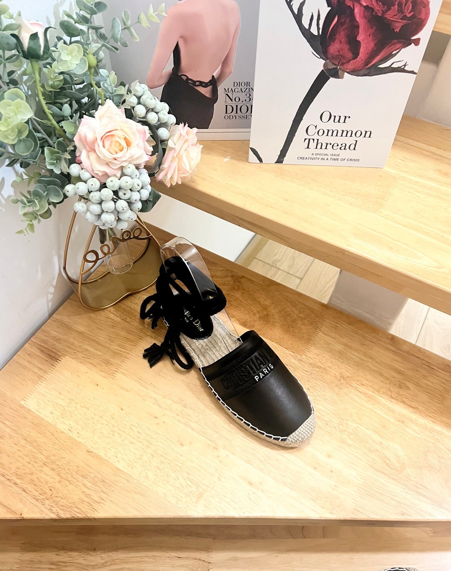 CD FW26 Sandals Black Sheepskin 692256