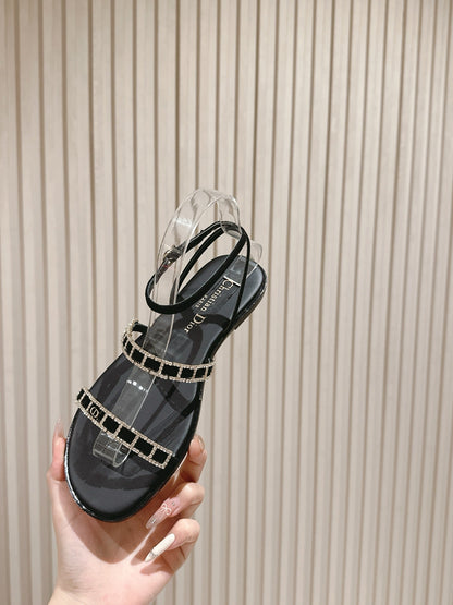 CD Diorissime Sandal Black Lambskin  483070