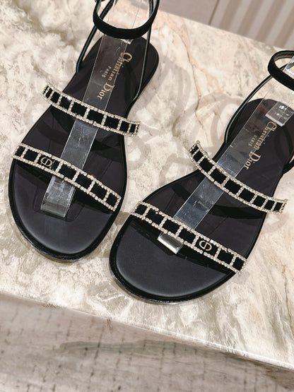 CD Diorissime Sandal Black Lambskin  483070