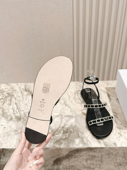 CD Diorissime Sandal Black Lambskin  483070