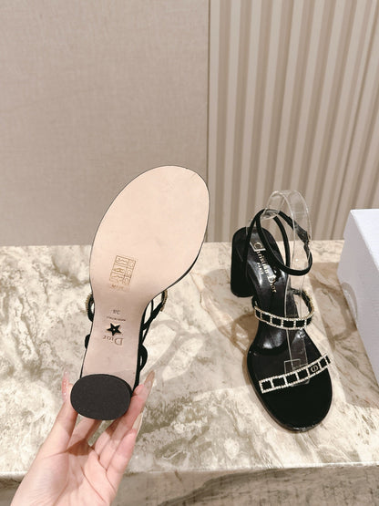 CD Diorissime Heeled Sandal 85mm Black Lamskin 483072