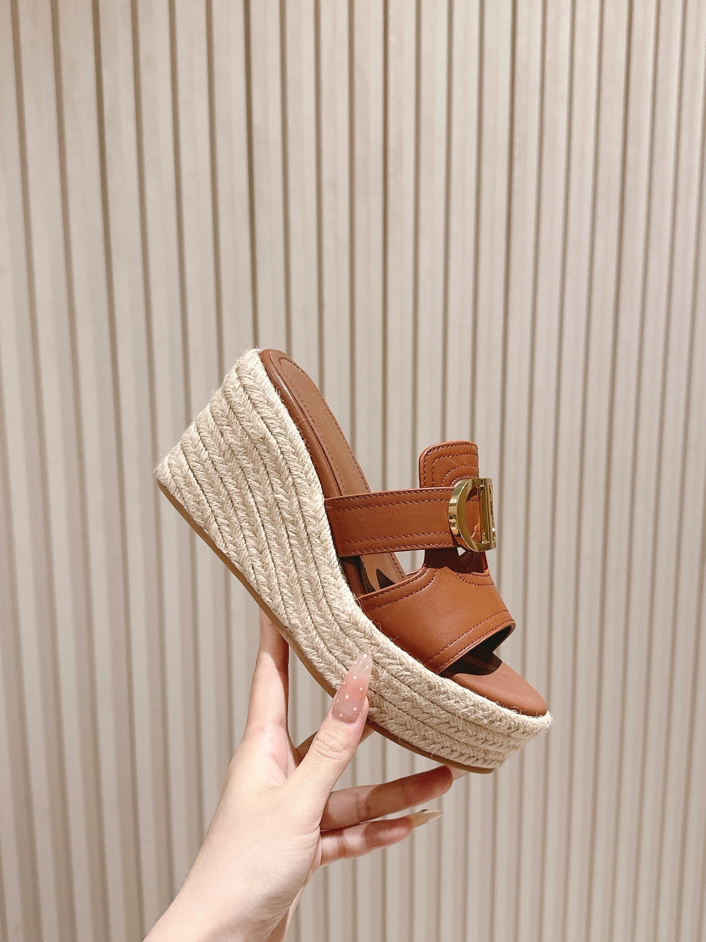CD 30 Montaigne Wedge Slide 85mm  Lambskin 483076